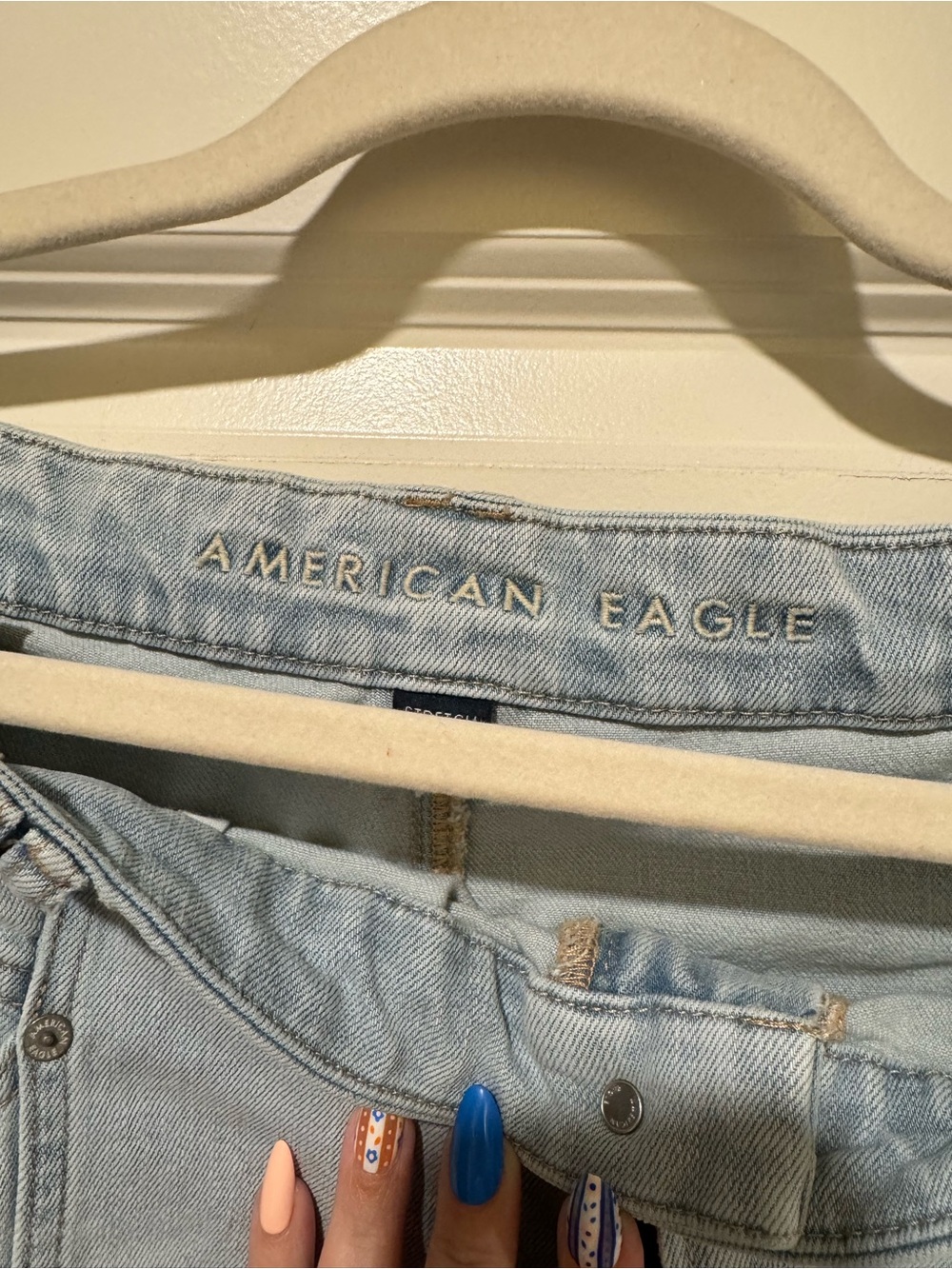 American Eagle Outfitters Light Blue Wide-Leg Jeans - Picture 3 of 5